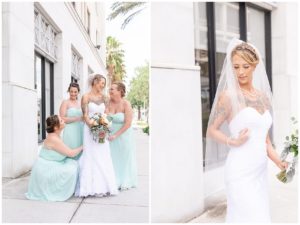 beige and teal theme wedding dresses