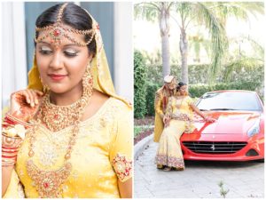 gold and red hindu wedding red ferrari