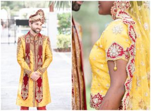 gold and red hindu wedding traditional outfit