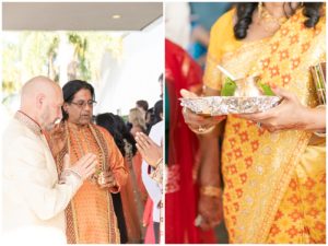 gold and red hindu wedding ceremony