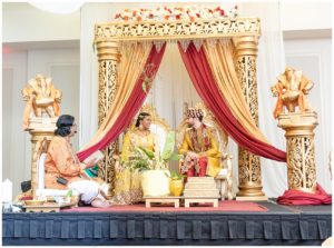 gold and red hindu wedding orlando