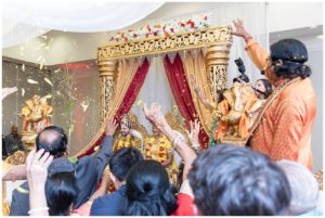 gold and red hindu wedding in Orlando