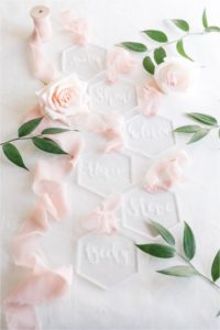 Kissimmee Lakefront Park Wedding Inspo Hexagon place card