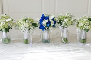 blue theme wedding bridal bouquet
