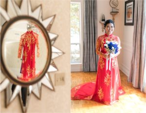 red traditional ao dai