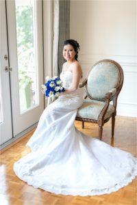 blue theme wedding bouquet