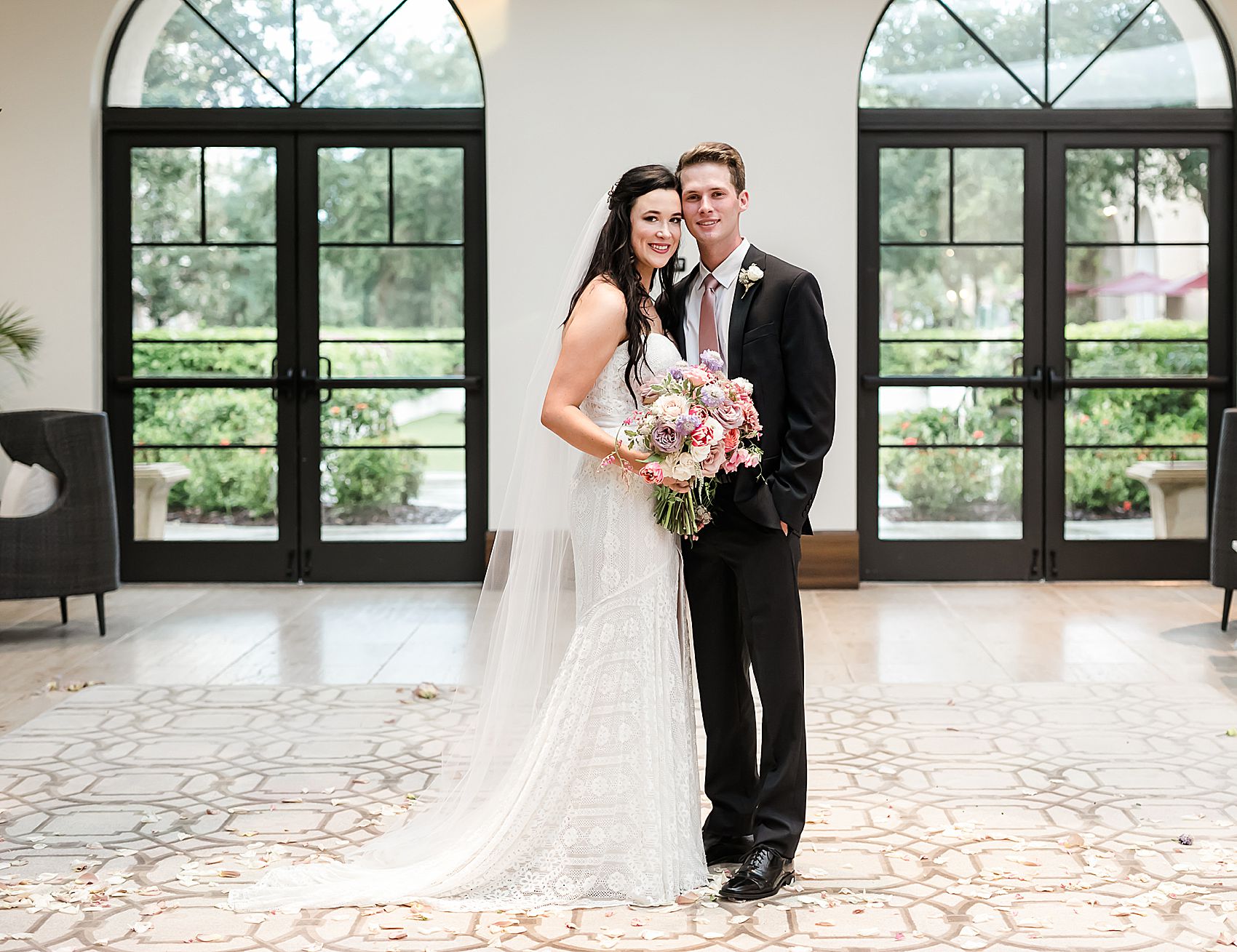 the alfond inn atrium bride and groom photo